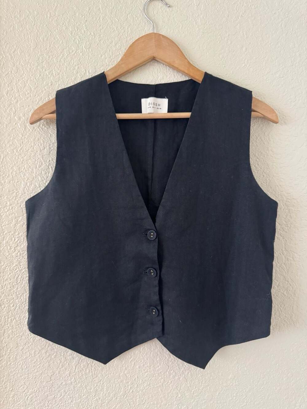 DISSH Black Linen Vest